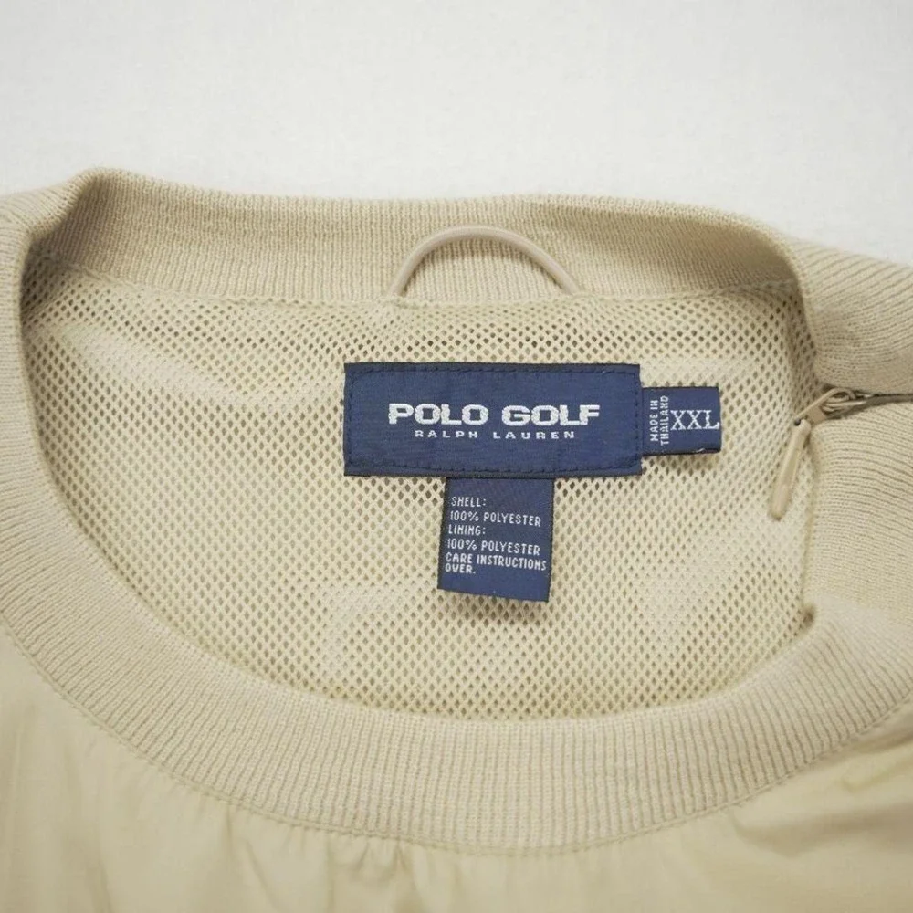 Polo Ralph Lauren Men's Vintage Beige Woodlands Golf Windbreaker Pullover XXL